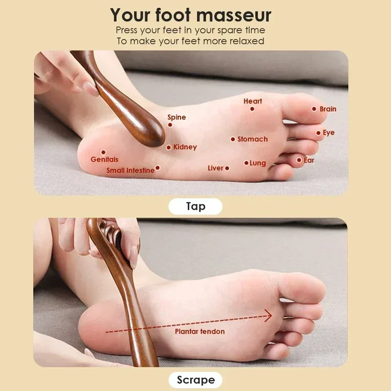 Natural Golden Sandalwood Five-Claw Scalp Massager Gua Sha Tool Back Scratcher Spa Handheld Meridian Massage Comb Hair Care - Image 5