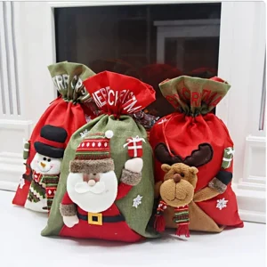 Navidad Gift Bag Christmas Decorations Large Three Dimensional Doll Linen Gift Bag Christmas Old Man Backpack Holiday