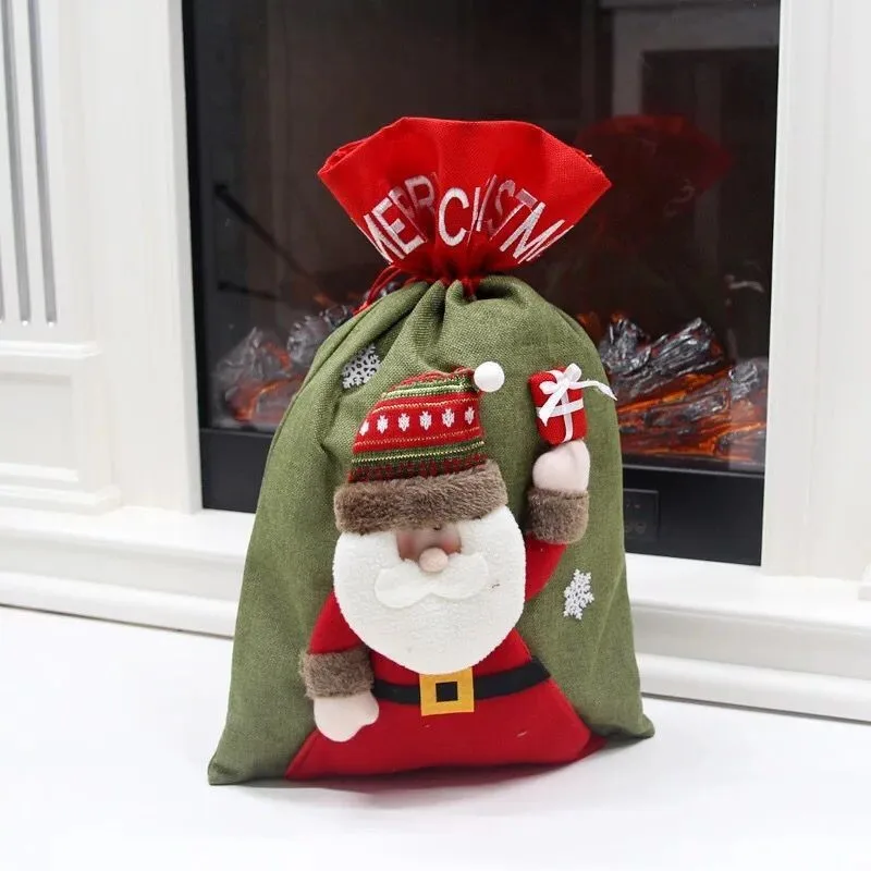 Navidad Gift Bag Christmas Decorations Large Three Dimensional Doll Linen Gift Bag Christmas Old Man Backpack Holiday - Image 6