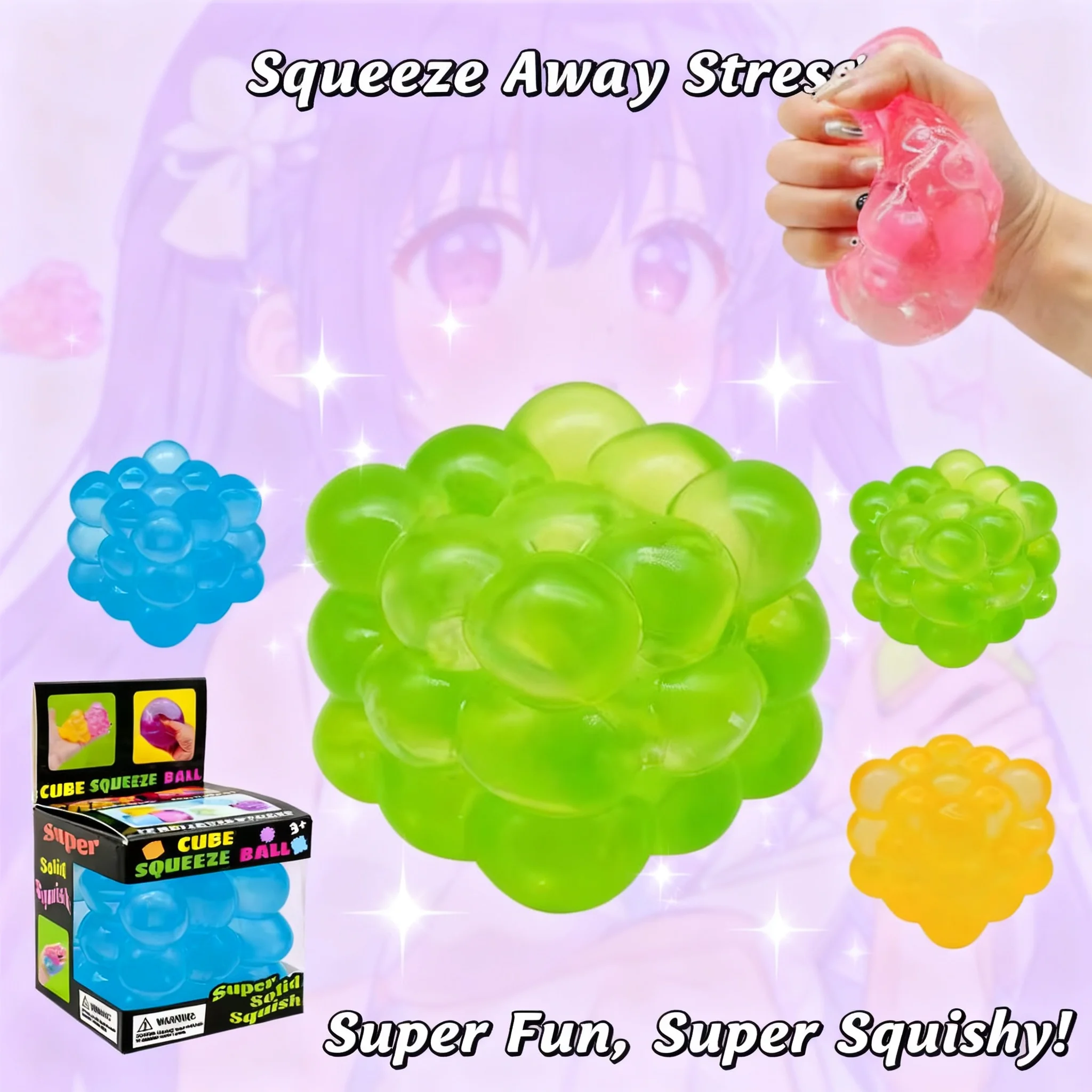 New 1Pc Stress Relief Cube Simulation Sensory Decompression Toys Adult Squeeze Party Gift Three Dimensional Candy Kneading Music