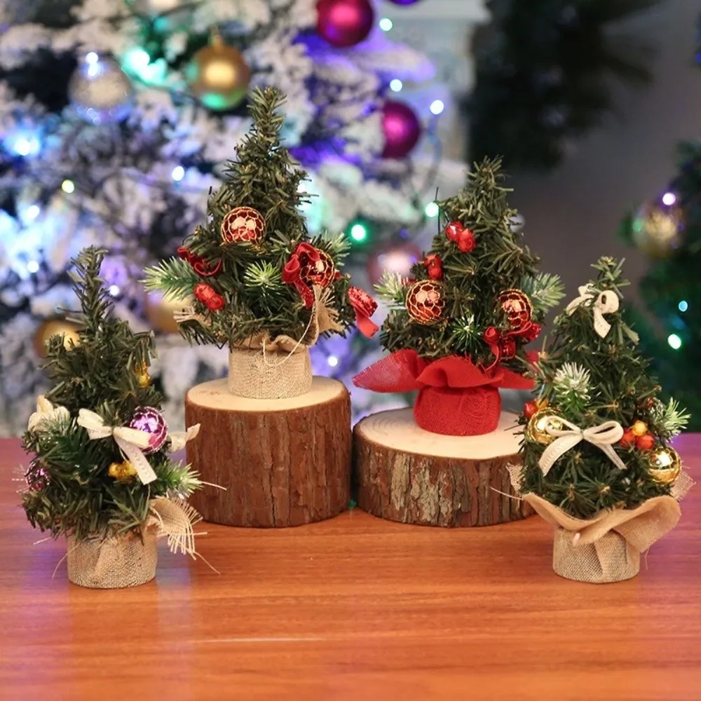 New 20cm Mini Christmas Tree Bow Accent Window Display Tabletop Christmas Tree Xmas Ornament Gift - Image 2