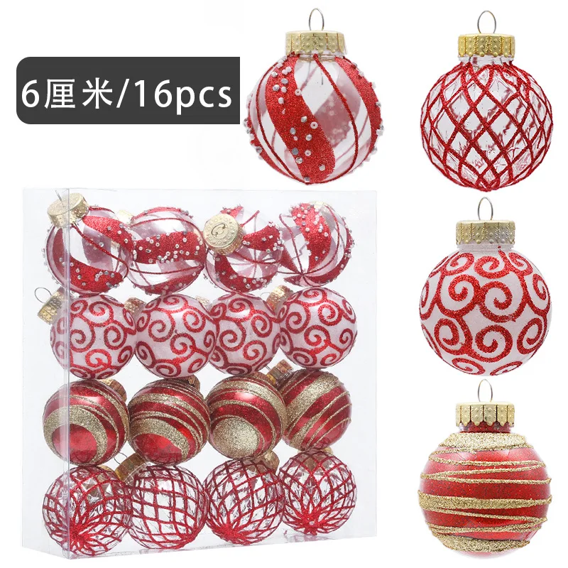 New Christmas Ball Transparent Ball Gold Plated Powder Pendant Pet Box 6cm7cm Hollow Round Plastic Christmas Tree Decoration - Image 6