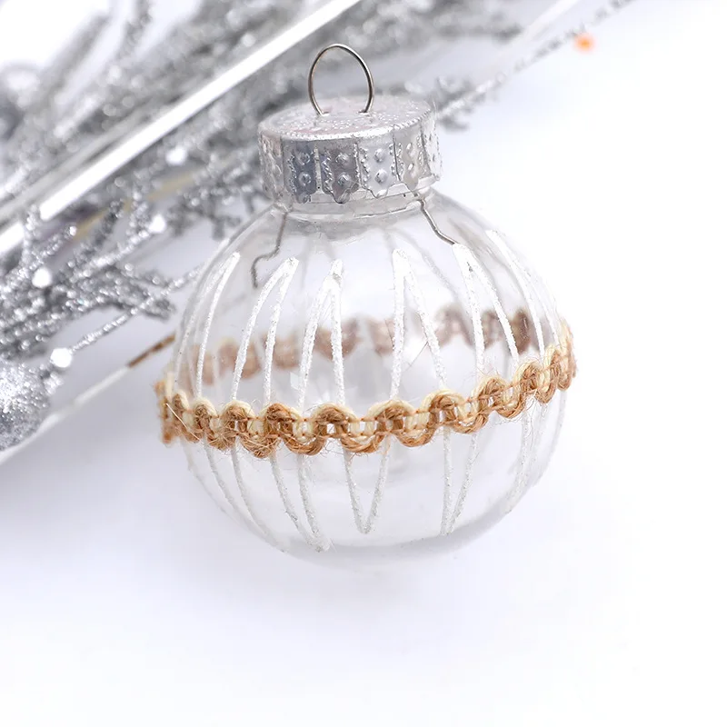 New Christmas Ball Transparent Ball Gold Plated Powder Pendant Pet Box 6cm7cm Hollow Round Plastic Christmas Tree Decoration - Image 3