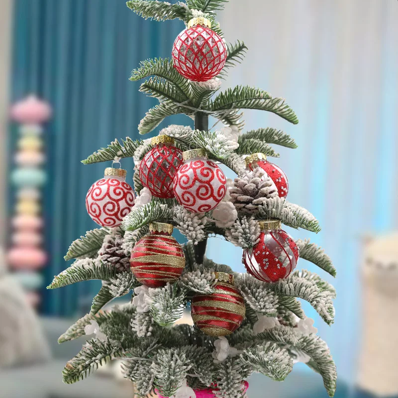 New Christmas Ball Transparent Ball Gold Plated Powder Pendant Pet Box 6cm7cm Hollow Round Plastic Christmas Tree Decoration - Image 4