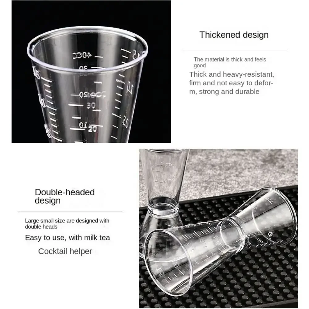 New Cocktail Shaker PP Measure Cup 20/40cc 10/20cc Double Shot Stackable Large Capacity Jigger Short Measuring Jugs - Image 4