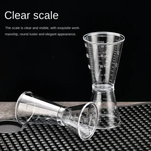 New Cocktail Shaker PP Measure Cup 20/40cc 10/20cc Double Shot Stackable Large Capacity Jigger Short Measuring Jugs