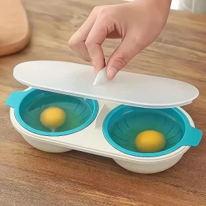New Creative Egg Poacher Food Grade Pans Double Cup Egg Boiler Steam Microwave Oven Set Kitchen Cooking Tools Kitchen Tools