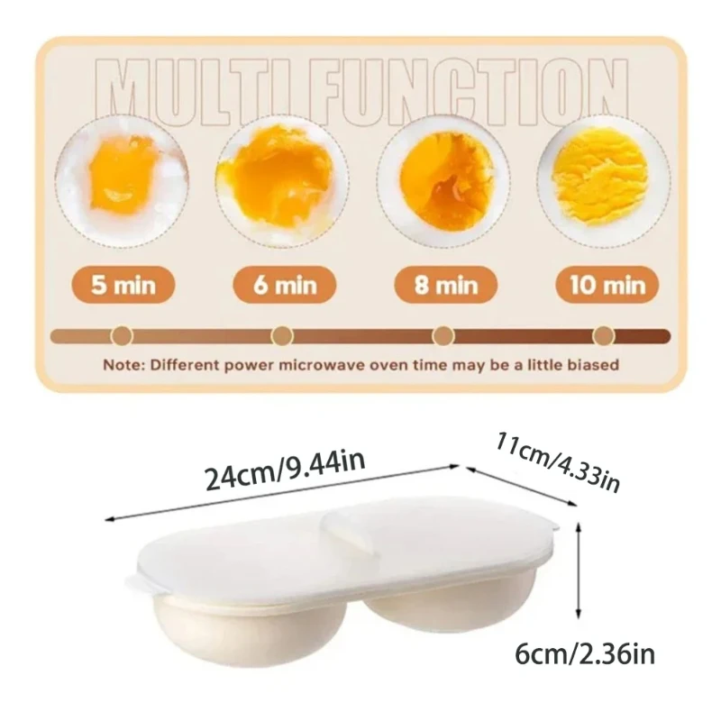 New Creative Egg Poacher Food Grade Pans Double Cup Egg Boiler Steam Microwave Oven Set Kitchen Cooking Tools kitchen tools - Image 5
