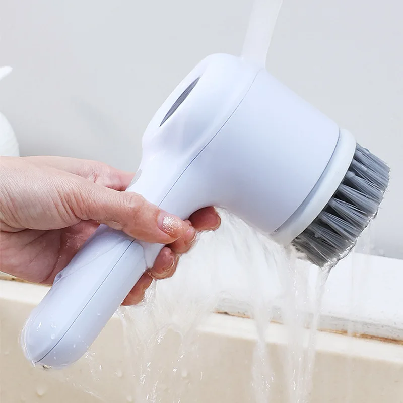 New Household Kitchen 2nd Gear Electric Spin Scrubber Cordless Shower Room Scrubber Cleaning Brush with 4 Replaceable Brush Head - Image 4