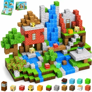 New Magnetic Building Blocks Mine World Magnetic Cozy Forest Cabin Construction Brick Cube STEM Boy Girl Children Toy Set Gift