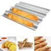 New Nonstick Baguette Baking Tray 2/4 Grooves Bakeware French Bread Baking Pan Waves Baking Tool Baguette Mold