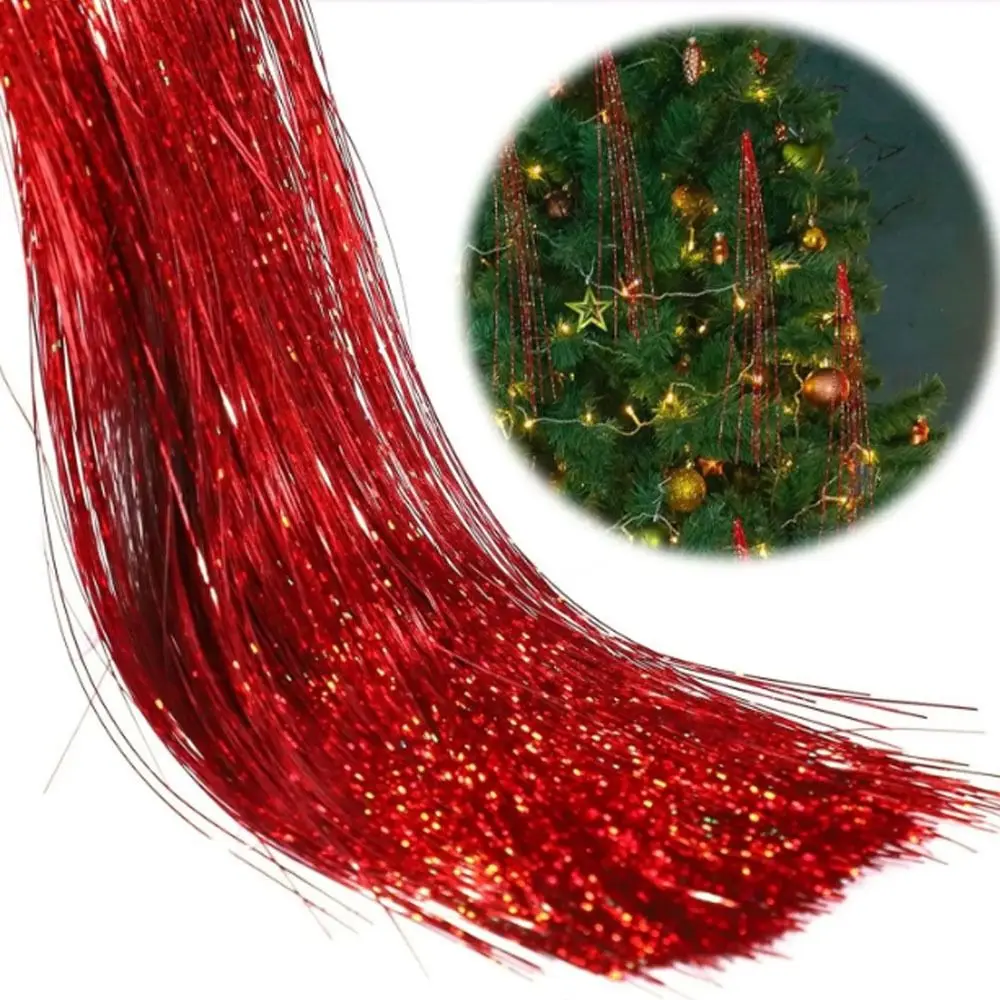 New Reusable Christmas Tree Metal Wire Silver Color Gold Color Tinsel Icicle Strands Dazzling Festivals Decor Tinsel Foil Fringe - Image 2