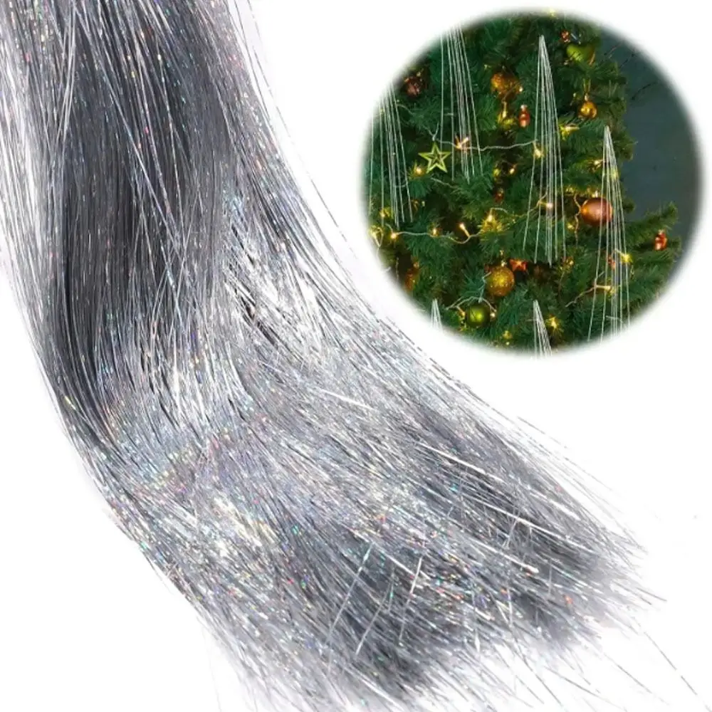 New Reusable Christmas Tree Metal Wire Silver Color Gold Color Tinsel Icicle Strands Dazzling Festivals Decor Tinsel Foil Fringe - Image 3
