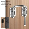 New Stainless Steel Door Latch Lock Thickened 90/180 Degree Gate Latch Non Perforated Safety Door Bolts Garage