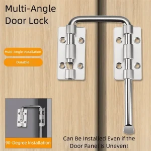 New Stainless Steel Door Latch Lock Thickened Non Perforated Gate Latch 90/180 Degree Safety Door Bolts Gates