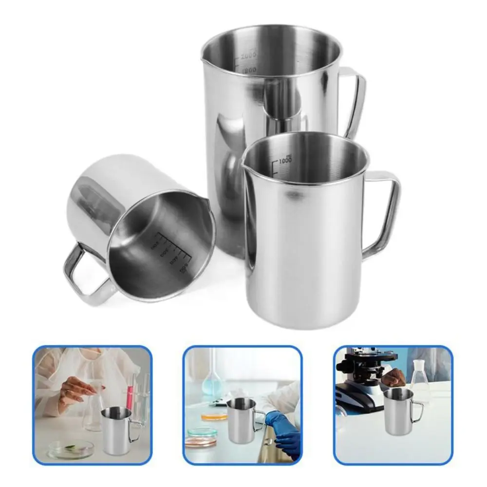 New Stainless Steel Laboratory Beaker Graduated Measuring Cups 500ml 1000ml 2000ml Espresso Mugs Baking Kitchen Tool - Image 5