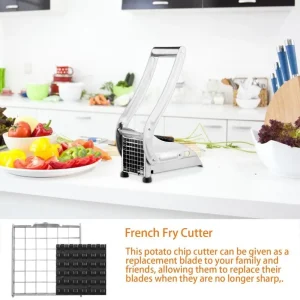 New Stainless Steel Potato Fry Cutter 1/2inch Or 3/8inch Manual Manual Cutter French Fries Slicer Kitchen