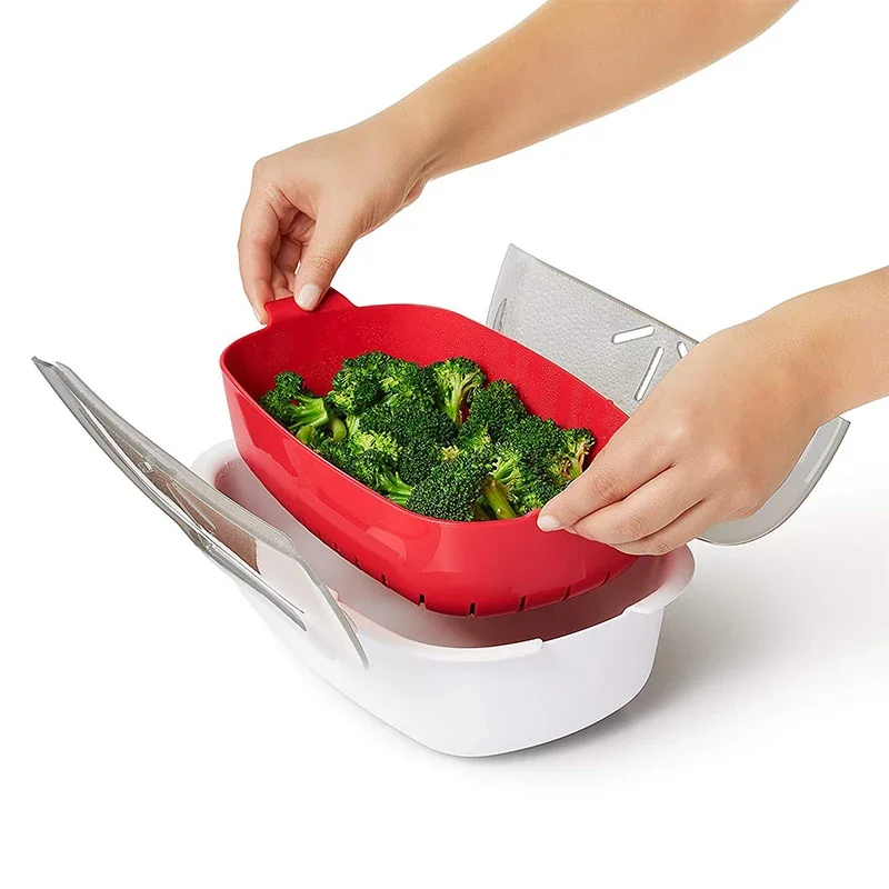 New Steam Case Plastic Steamer With Lid Microwave Oven Steamer For Steamed Bread Bun Dumpling Fish Kitchen Tools Cooking Tools - Image 2