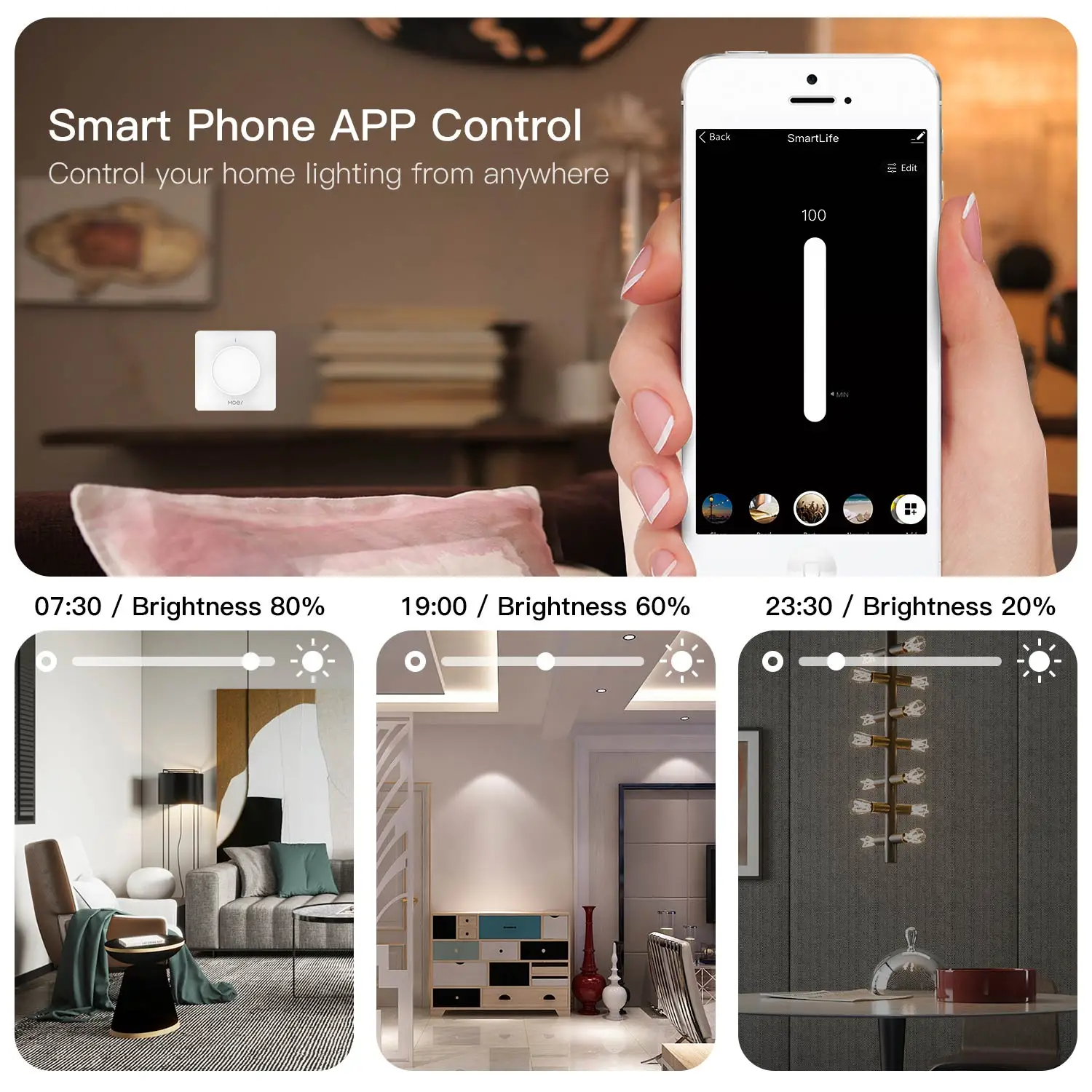 New ZigBee Smart Rotary/Touch Light Dimmer Switch Smart Life/Tuya APP Remote Control Works with Alexa Google Voice Assistants EU - Image 5