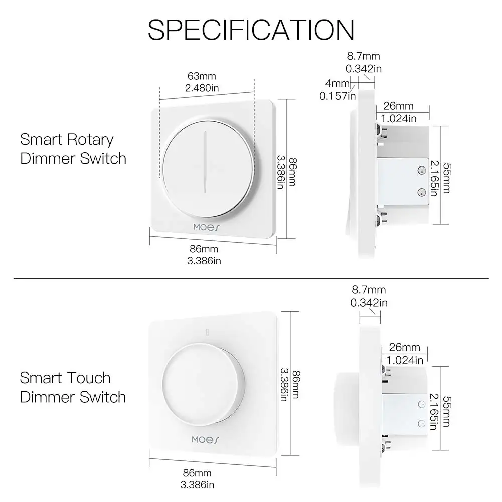 New ZigBee Smart Rotary/Touch Light Dimmer Switch Smart Life/Tuya APP Remote Control Works with Alexa Google Voice Assistants EU - Image 6