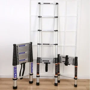 New model Aluminum Alloy Straight Ladder Bamboo Portable Folding Household Ladder Engineering Ladder Telescopic Ladder