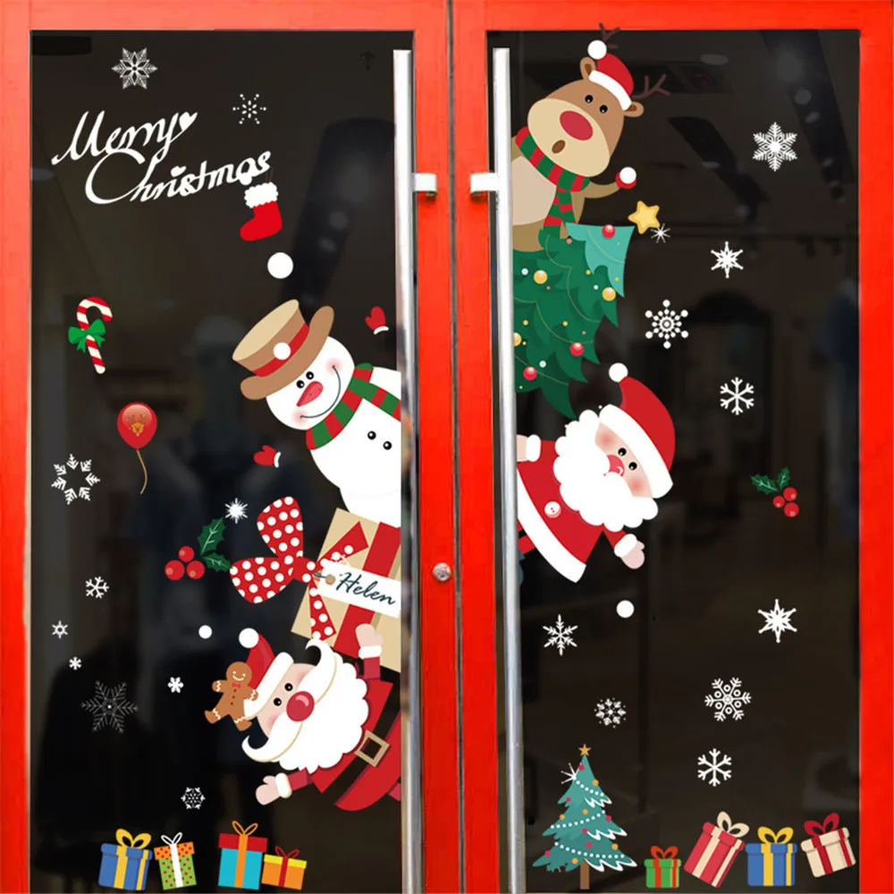 New year Merry Christmas Wall Window Stickers Santa Claus Window Clings Decal Christmas Decoration For Home - Image 5