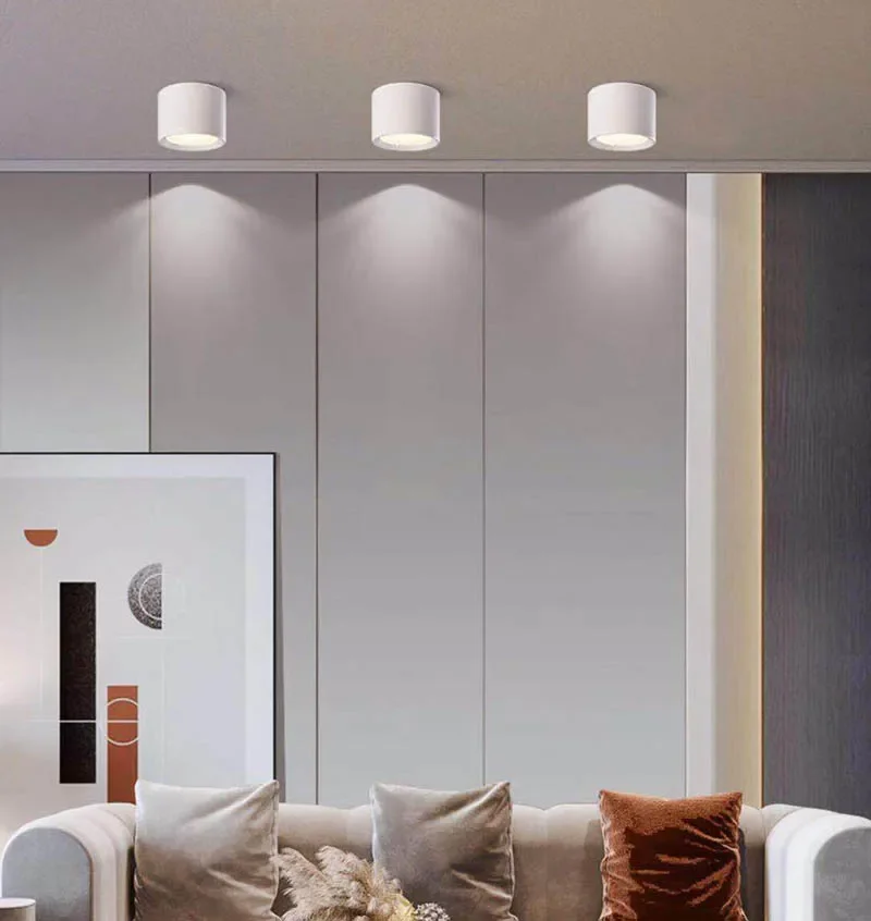 Nordic modern surface mounted downlight LED ceiling light spotlight three light color conversion LED downlight indoor lighting - Image 4