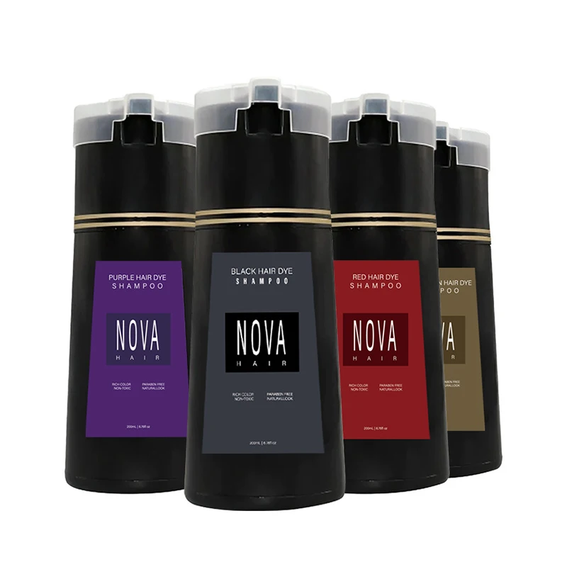 Nova Hair Dyeing Shampoo Hair Instant Dye 3-in-1 Shampoo Men Women Fluffy Oil Control Hair Care Products Nourish Hair Shampoo - Image 3