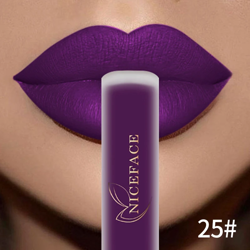 Nude Liquid Lipstick Ultra Matte Velvet Long Lasting Women Beauty Red Nonstick Cup Waterproof Purple Lip Gloss Lips Cosmetics - Image 4