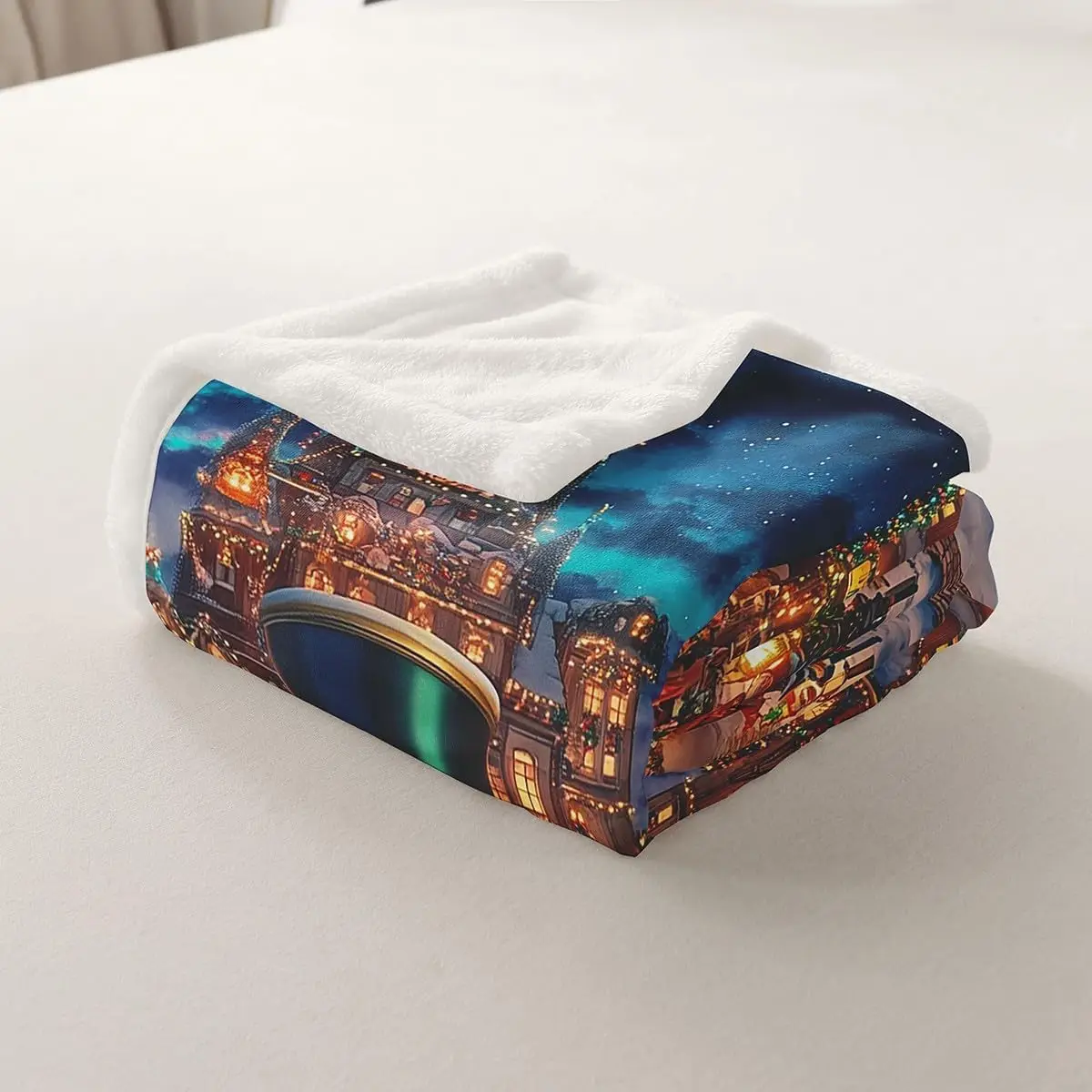 Nutcracker Blanket Merry Christmas Throw Blanket for Kids Teens Adults Modern House Building Polyester Soft Fleece Blanket Happy - Image 5