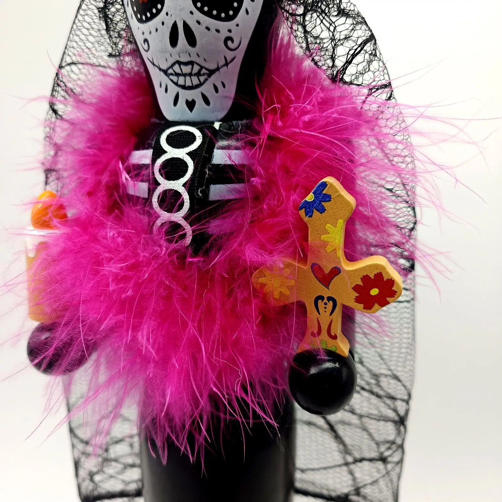 Nutcracker Decoration Day Of The Dead 14 Inch Nutcracker Desk Decor With Cat Wooden Desk Ornament For Display Mantel Home - Image 4