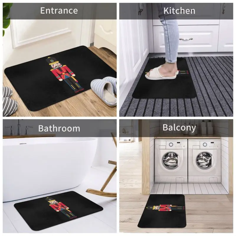 Nutcracker Doll Floor Door Kitchen Bath Mats Anti-Slip Indoor Christmas Soldier Toy Doormat Garage Entrance Rug Carpet Footpad - Image 6