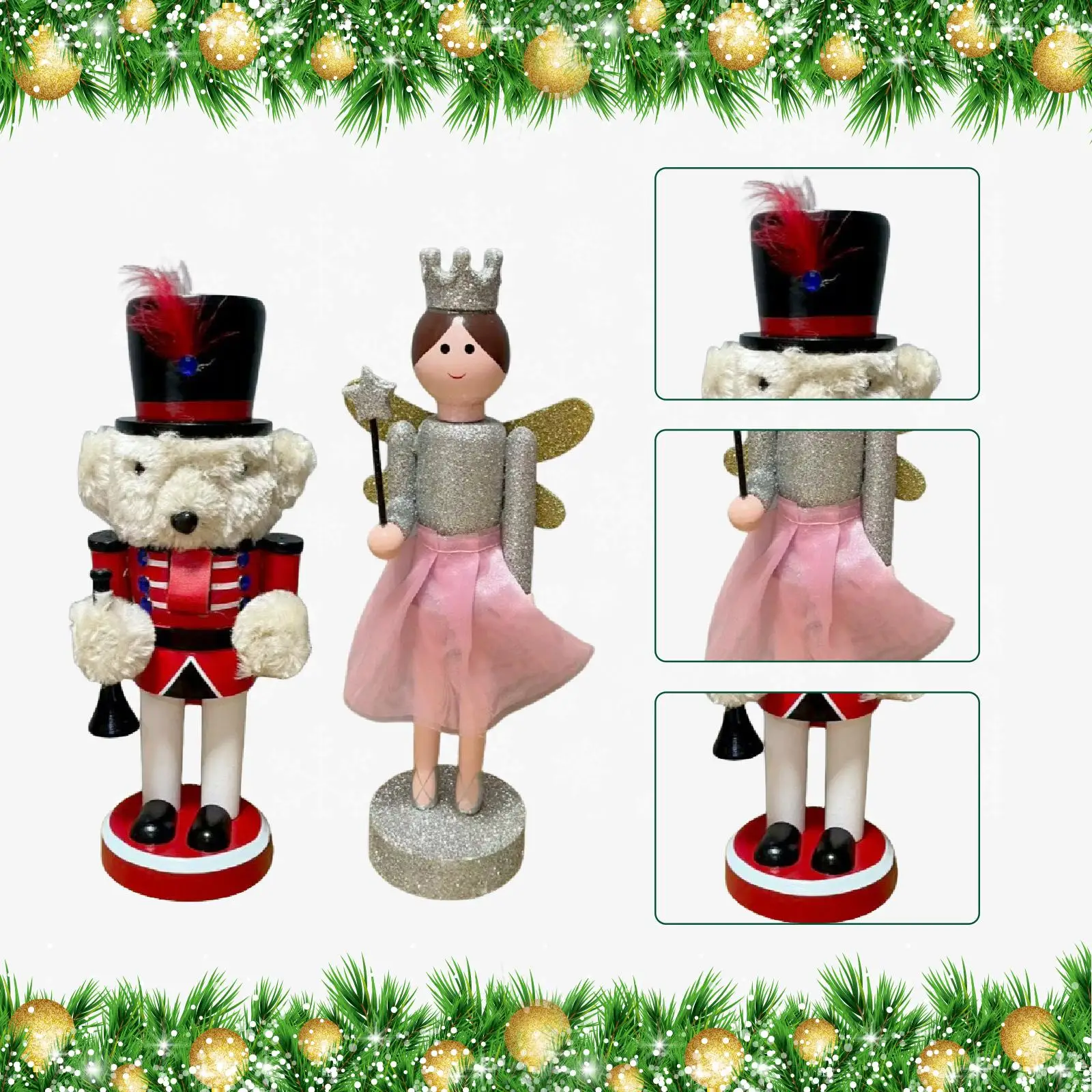 Nutcracker Figurine Craft Nutcracker Doll for Fireplace Festive Scene Layout Nutcracker Figurine Craft Nutcracker Doll for Fireplace Festive Scene Layout