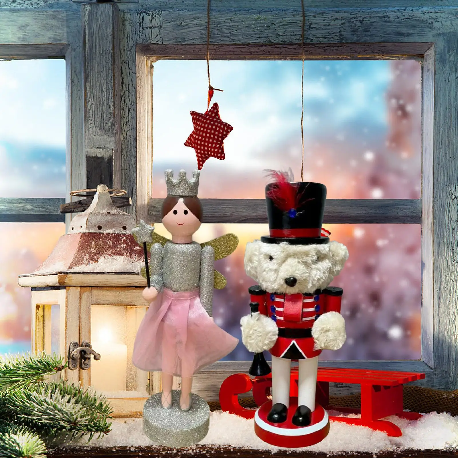 Nutcracker Figurine Craft Nutcracker Doll for Fireplace Festive Scene Layout Nutcracker Figurine Craft Nutcracker Doll for Fireplace Festive Scene Layout