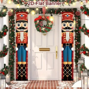 Nutcracker Soldier Door Banner Decor 2025 Christmas Decorations for Home Xmas Hanging Ornaments Navidad Noel Gifts New Year 2026