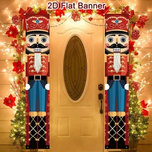 Nutcracker Soldier Door Banner Decor 2025 Christmas Decorations for Home Xmas Hanging Ornaments Navidad Noel Gifts New Year 2026