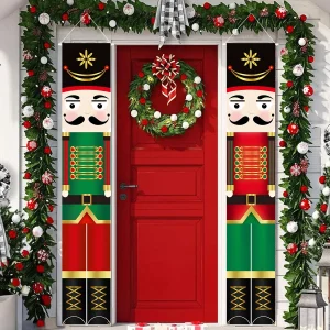 Nutcracker Soldier Door Banner Decor Christmas Decorations for Home 2026 Xmas Hanging Ornaments Navidad Noel Gifts New Year 2027