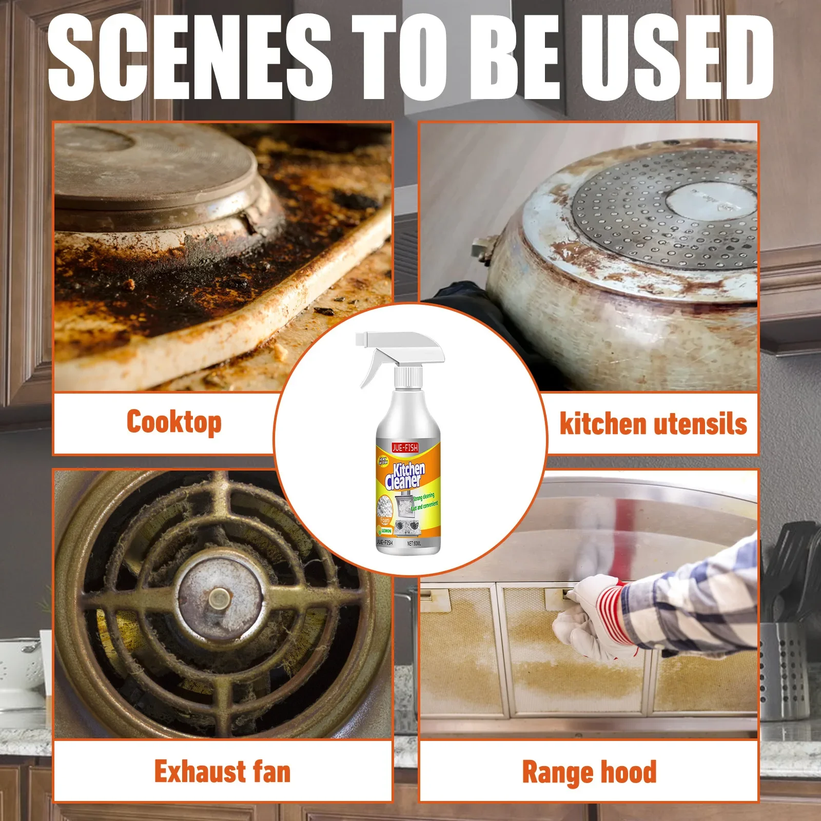 Oil Cleaner Bubble Spray Remover Grease Foam Multipurpose Dirt Oil Cleaning Kitchen Grills Foam Washing Kitchenware Degreaser - Image 3