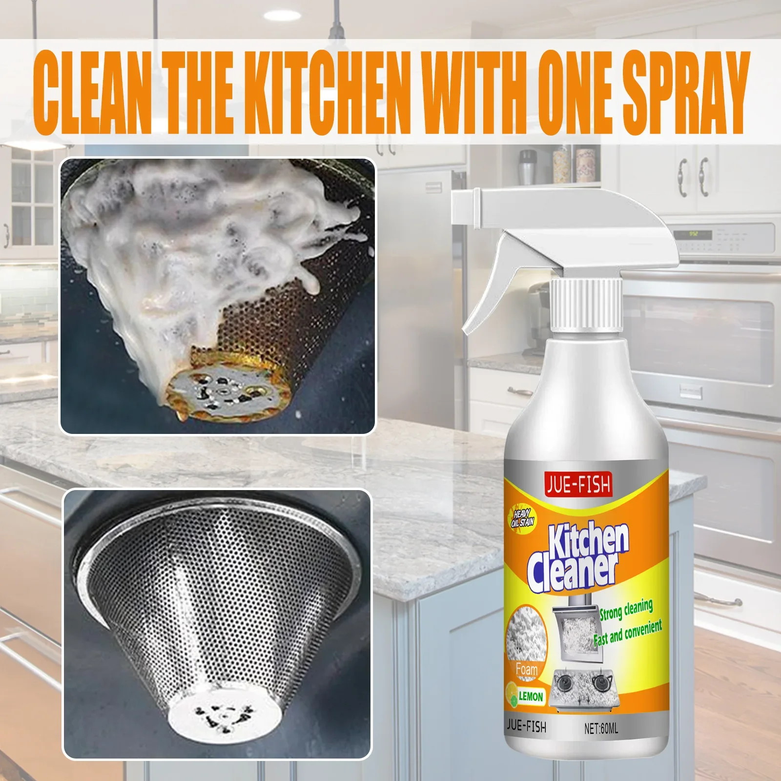 Oil Cleaner Bubble Spray Remover Grease Foam Multipurpose Dirt Oil Cleaning Kitchen Grills Foam Washing Kitchenware Degreaser - Image 6