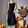 Original Black White Chiba Pleated Suspender Fashion Slimming Dress Women's Casual All-Match Loose Drooping Dress