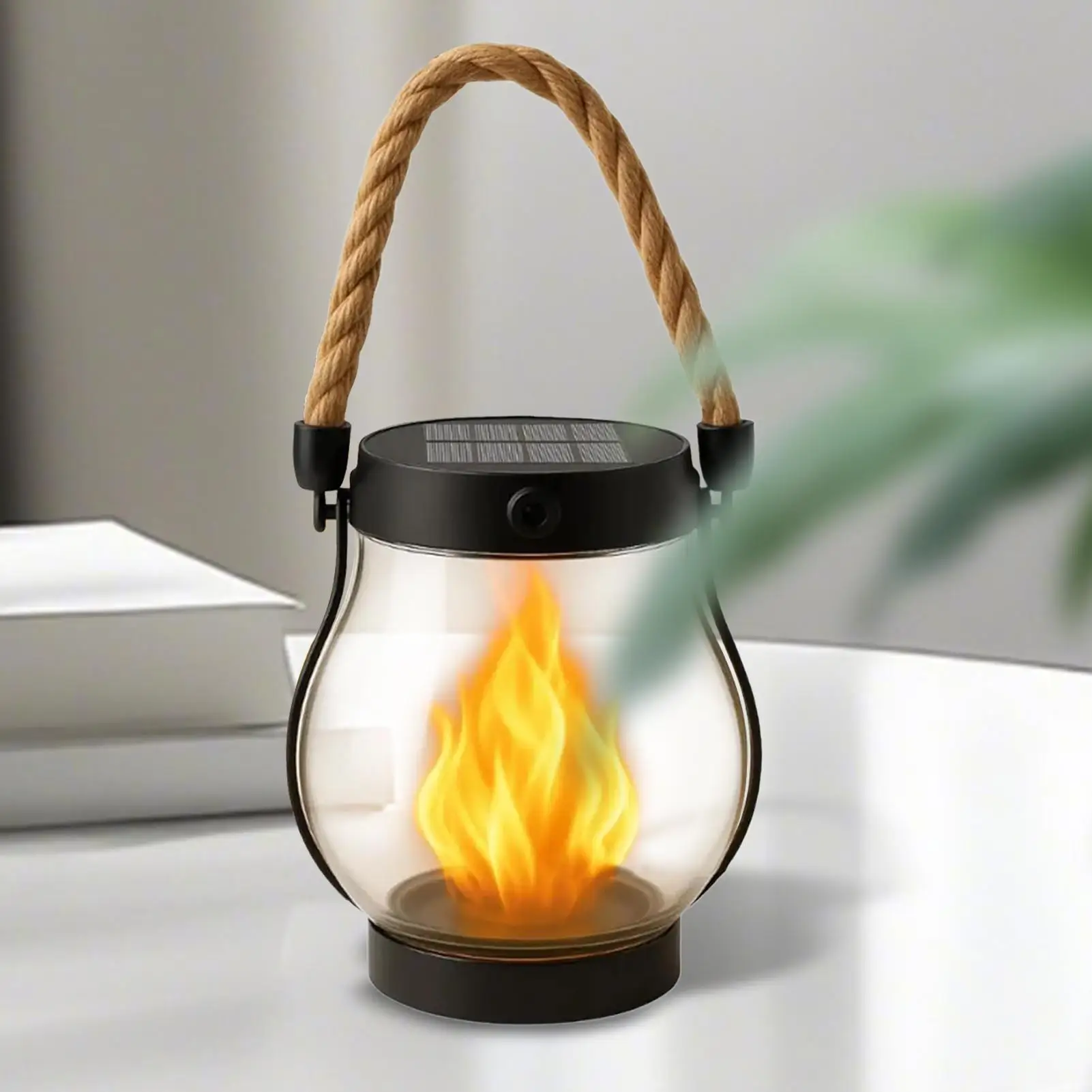 Outdoor Solar Lanterns Waterproof Lamp Solar Lantern Flickering Flame USB Charging Halloween Decoration for Haunted House Garden - Image 2