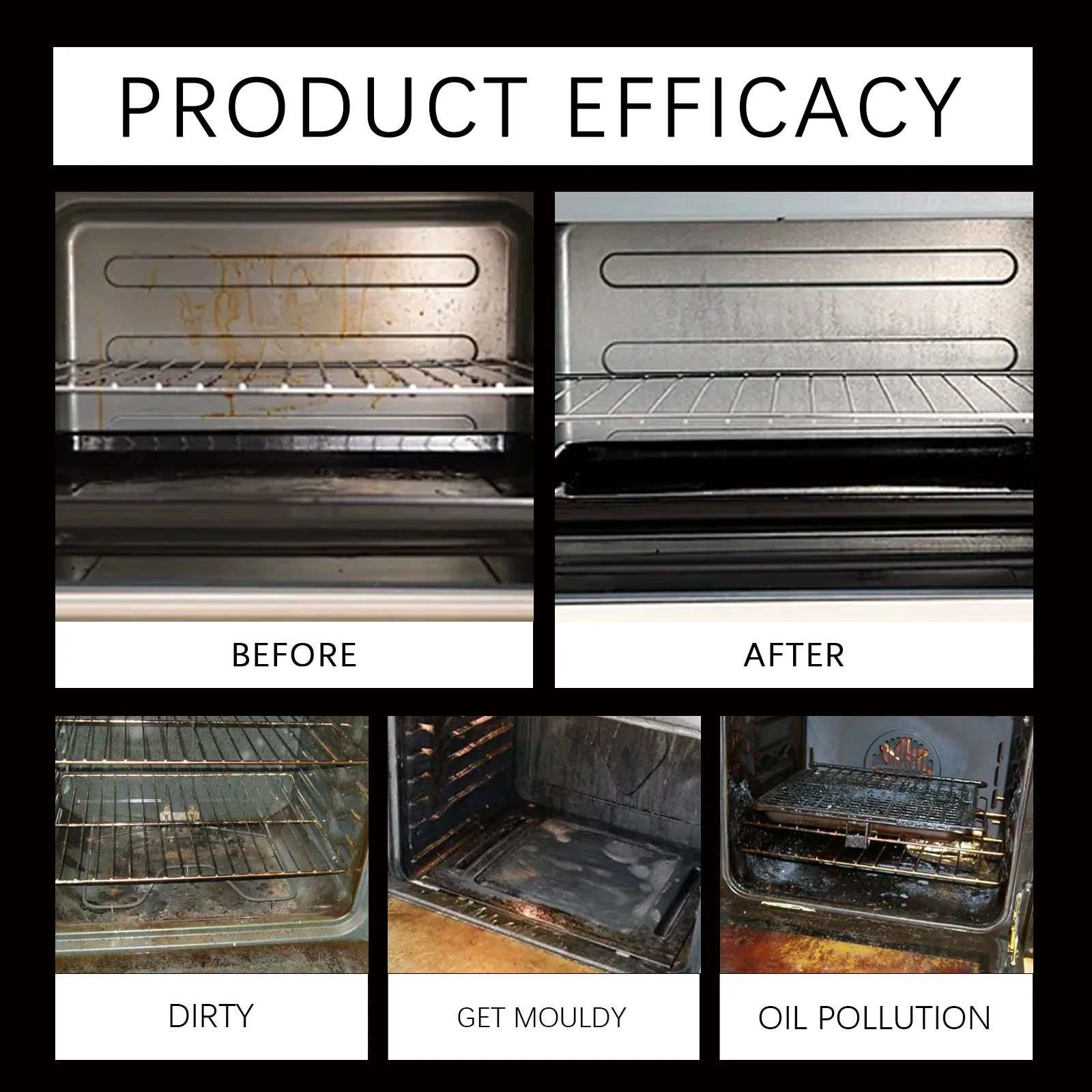 Oven Grill Degreaser Spray Heavy Duty Carbon Grease Remover Powerful Foam Cleaner BBQ Household Kitchen Appliance Care - Image 5