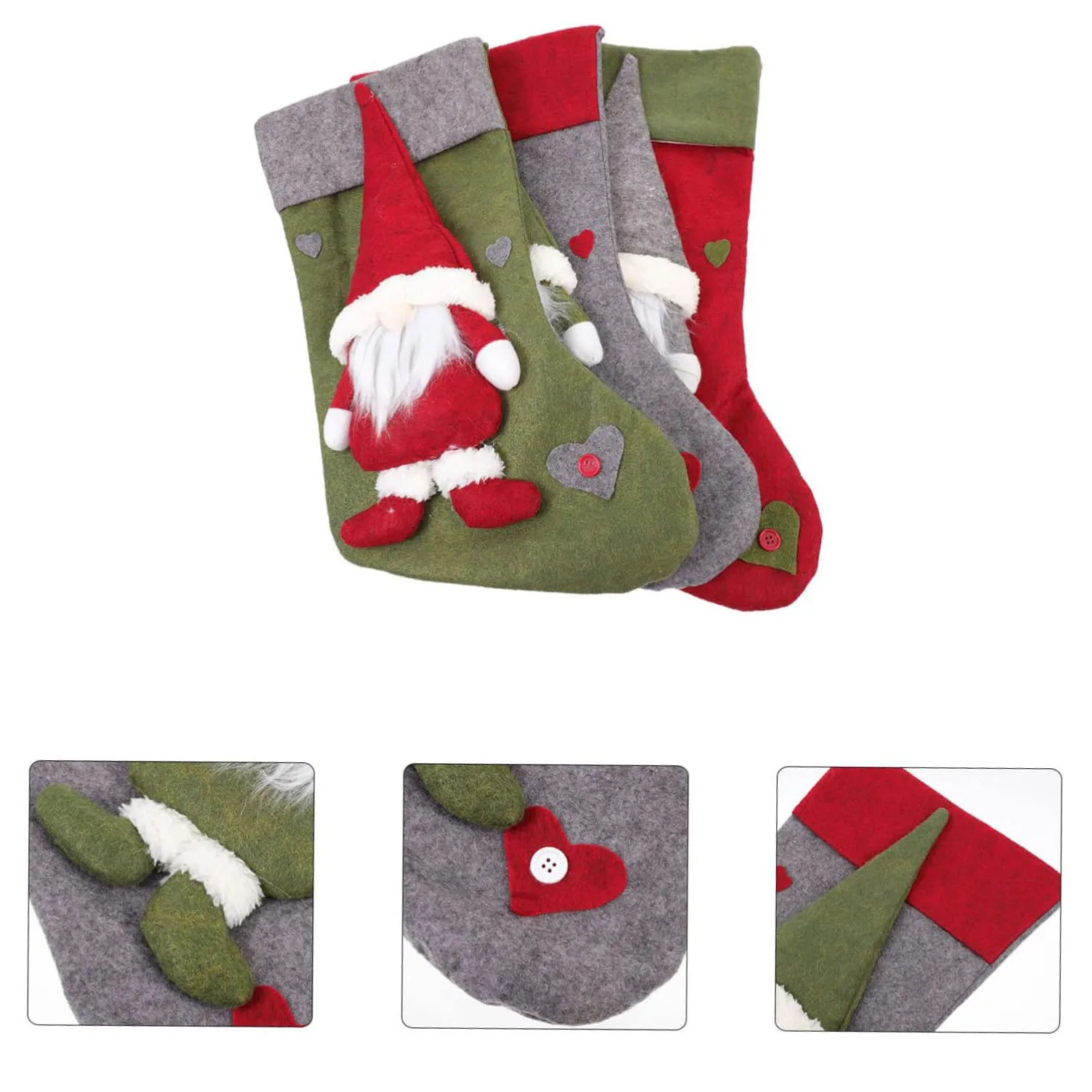 Oversize Christmas Stockings Kids Gift Bag With Gnomes Old Man Hanging Decor for Holiday Party Celebrations Xmas Tree Decoration - Image 6