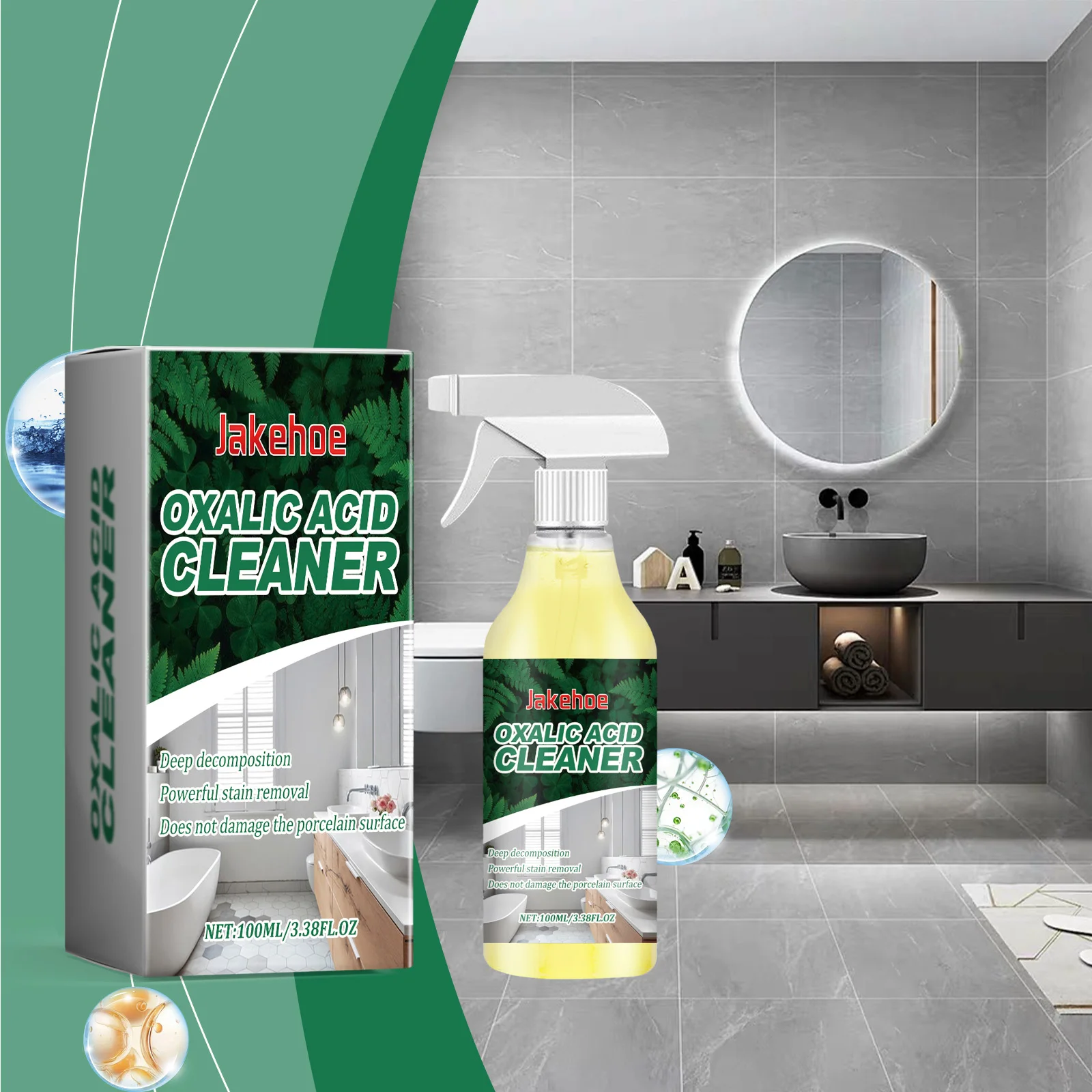 Oxalic Acid Cleaning Agent:Strongly Dissolves Water Scale Urine Deposits,Eliminates Tough Rust Stains,Residue-Free Cleaning