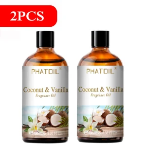 PHATOIL 2/3pcs 100ml Fruit Fragrance Oil For Aromatherapy Coconut & Vanilla Lime Mango Strawberry Cherry Aroma Essential Oils