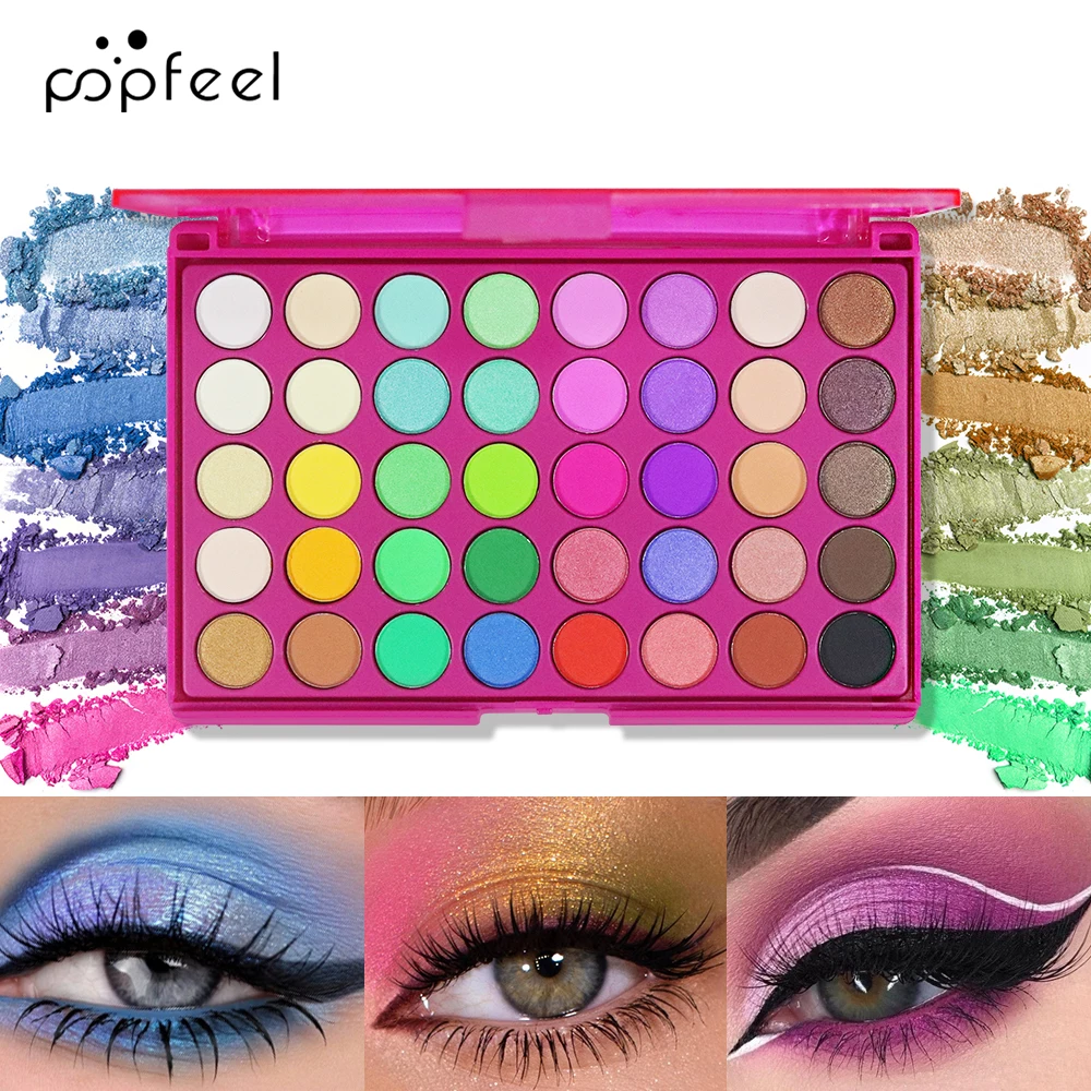 POPFEEL 40 Color Earth Tones &Rainbow Shades Eyeshadow Palette -Long-Lasting, Highly Pigmented, Smooth Matte and Shimmer Finish - Image 6