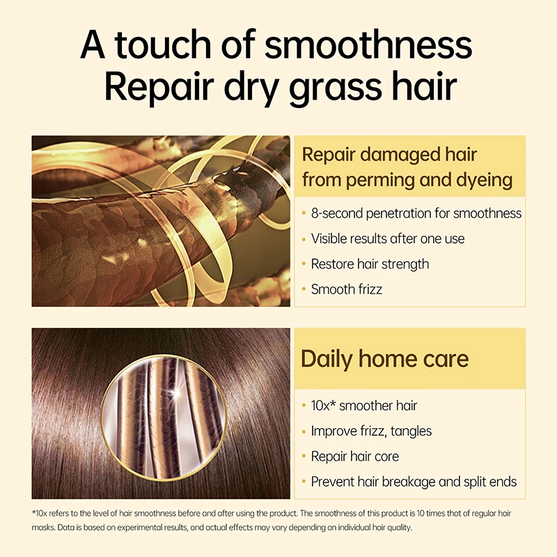 PURC 8 Seconds Hair Mask Smoothing Straightening Keratin Hair Treatment Cream Soft Repair Damaged Frizz Professional Hair Care - Image 4