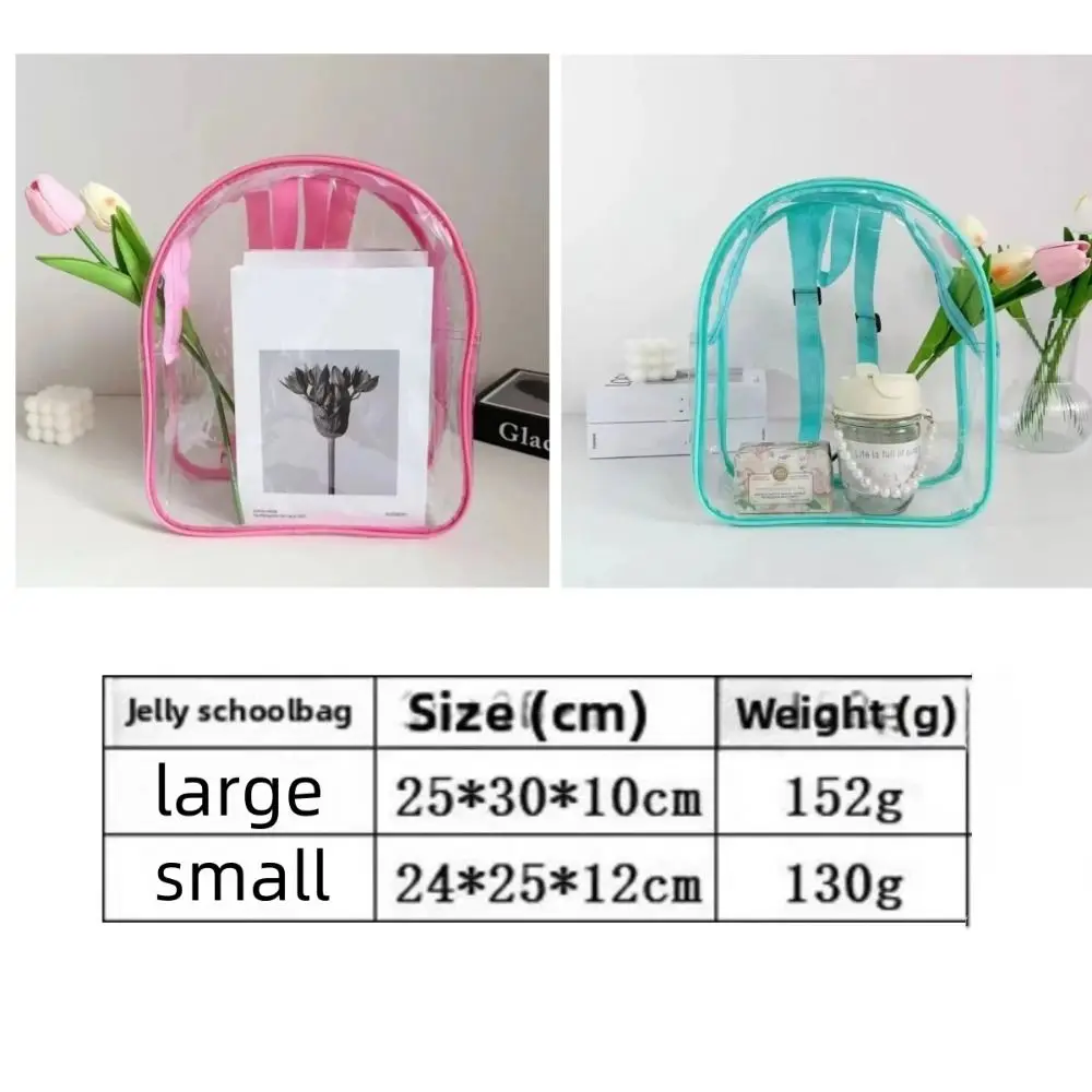 PVC Children Backpack Zipper Closure Snack Storage Transparent Backpack Double Shoulder Design Toy Storage - Image 7
