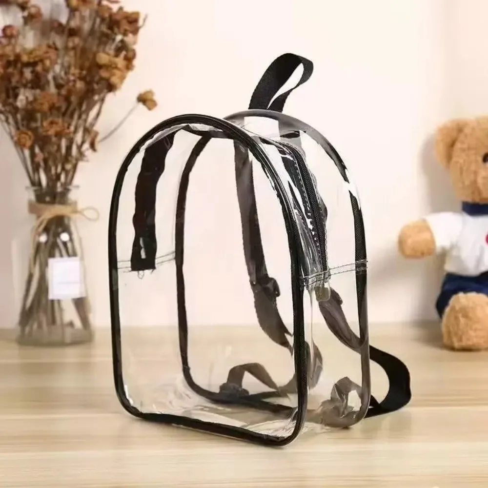 PVC Children Backpack Zipper Closure Snack Storage Transparent Backpack Double Shoulder Design Toy Storage Storage Gift Bag - Image 3