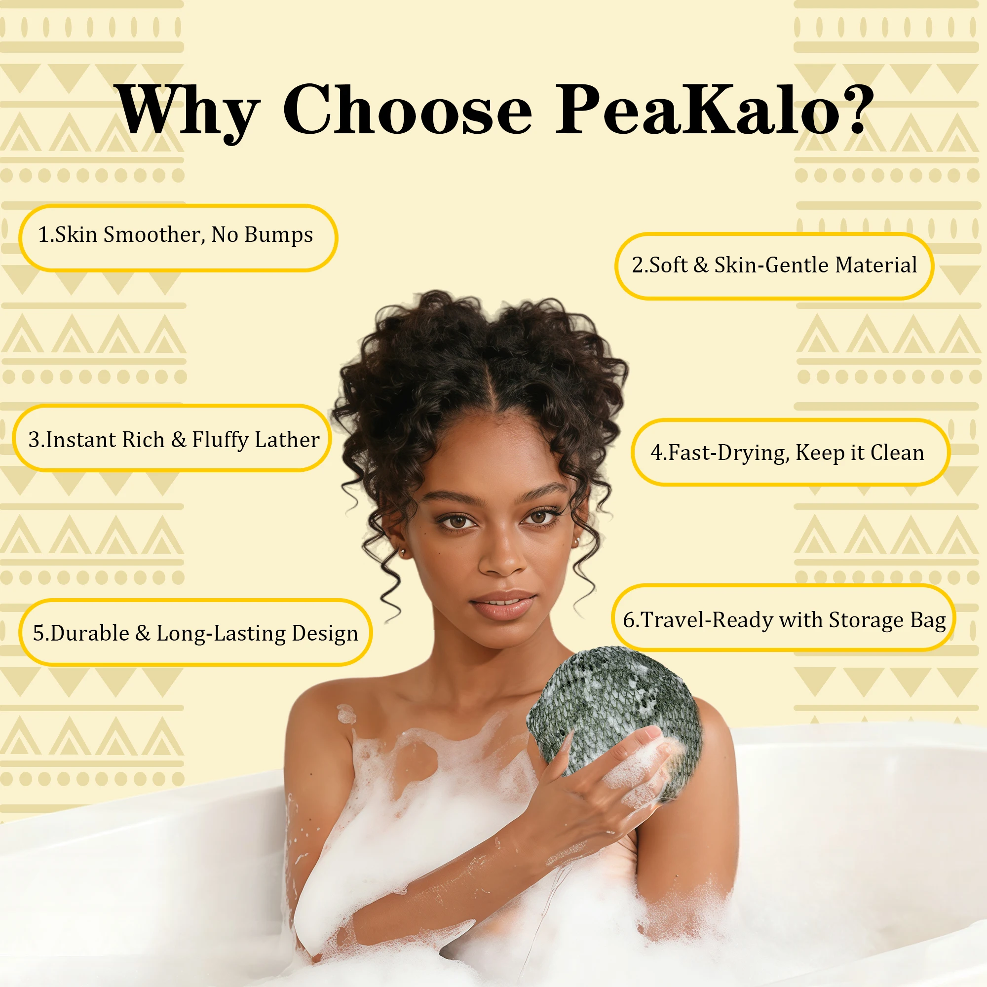PeaKalo Authentic African Net Sponge-2Pcs Exfoliating Bath Shower Loofah Sponge, Gentle Back Scrubber for All Skin Types,Durable - Image 6